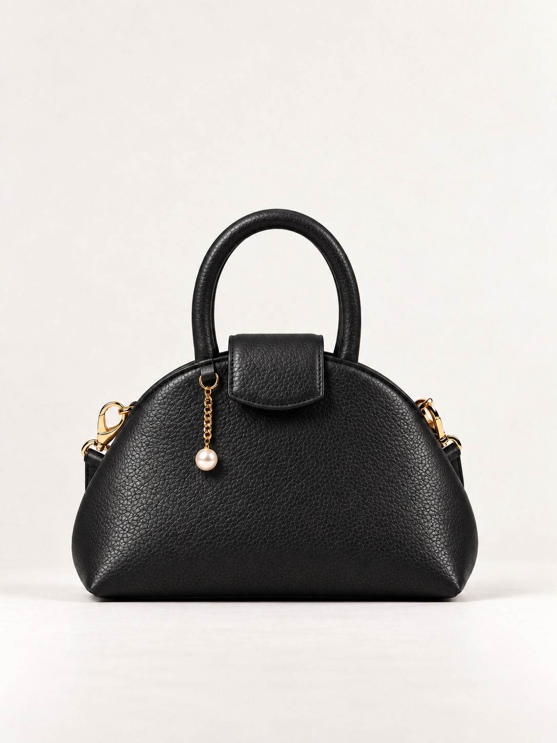 PERLA N°2 Top Handle — Vitello Granato — Black — 05