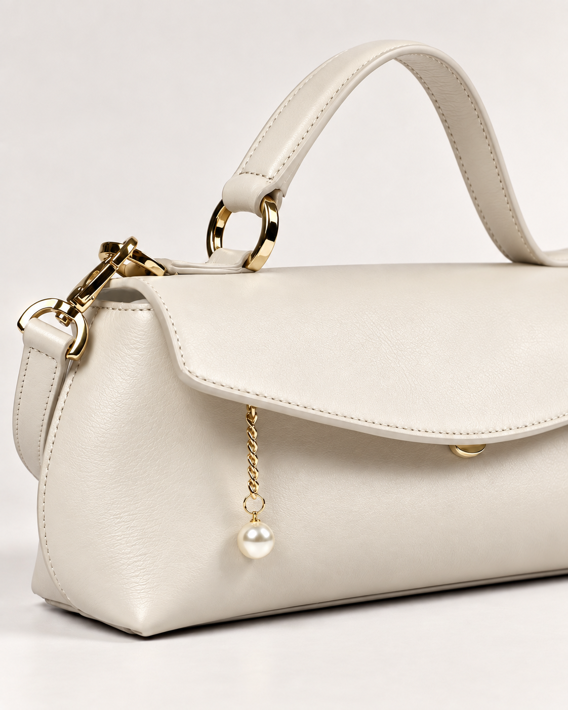 PERLA N°3 East-West — Vitello Natural — Pearl White — 03