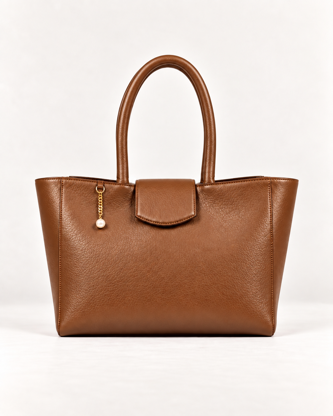 PERLA N°4 Tote — Vitello Granato — Caramel — 01