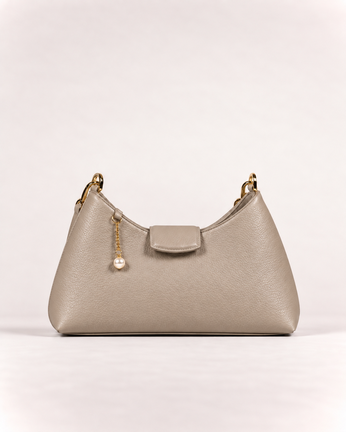 PERLA N°5 Shoulder Bag — Vitello Granato — Taupe — 01