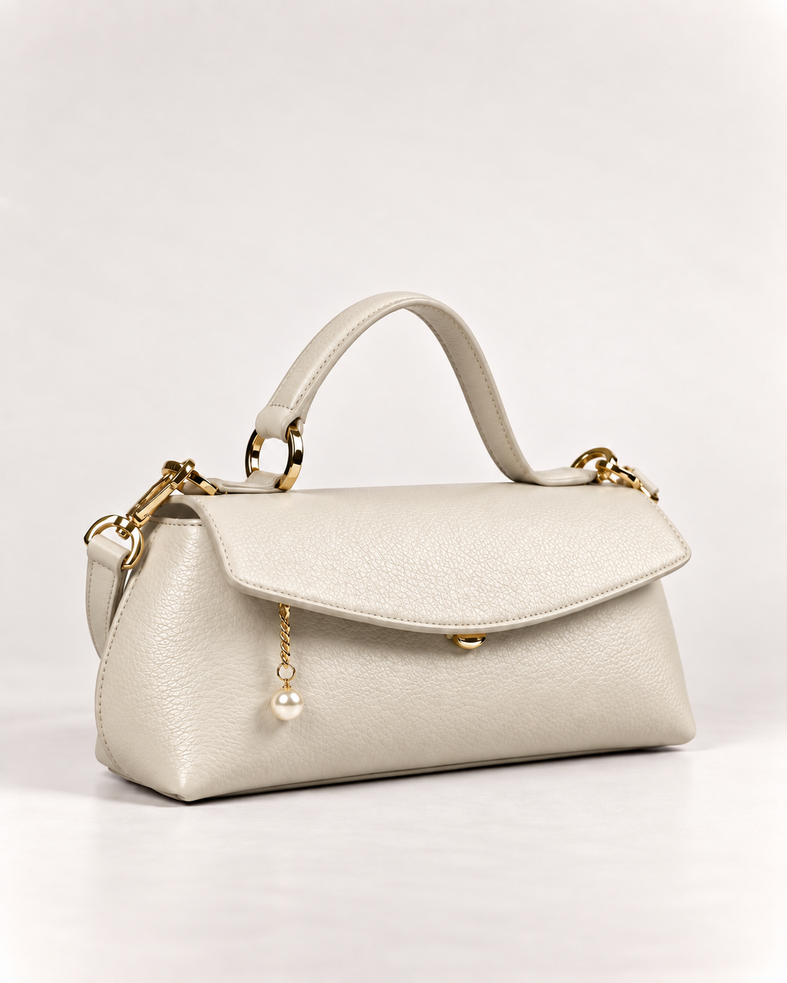 PERLA N°3 East-West — Vitello Granato — Pearl White — 02