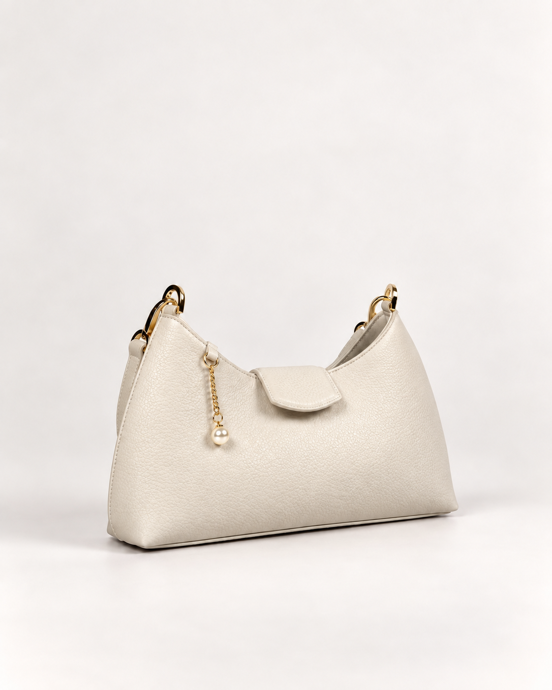 PERLA N°5 Shoulder Bag — Vitello Granato — Pearl White — 02
