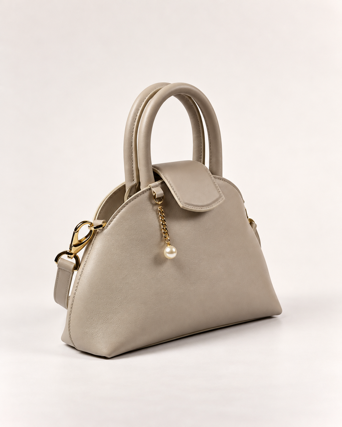 PERLA N°2 Top Handle — Vitello Natural — Taupe — 02