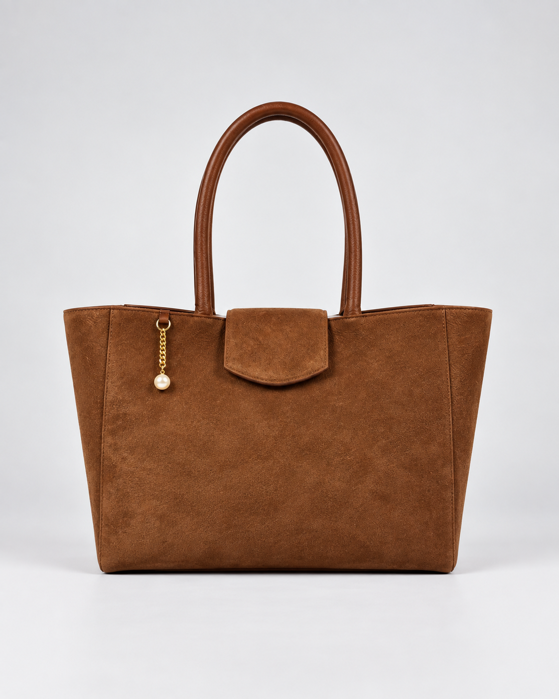 PERLA N°4 Tote — Suede — Chocolate — 01