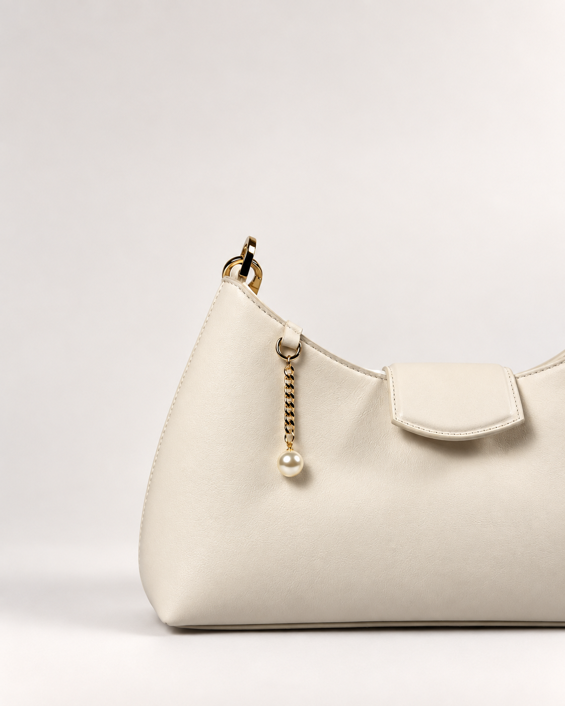 PERLA N°5 Shoulder Bag — Vitello Natural — Pearl White — 04