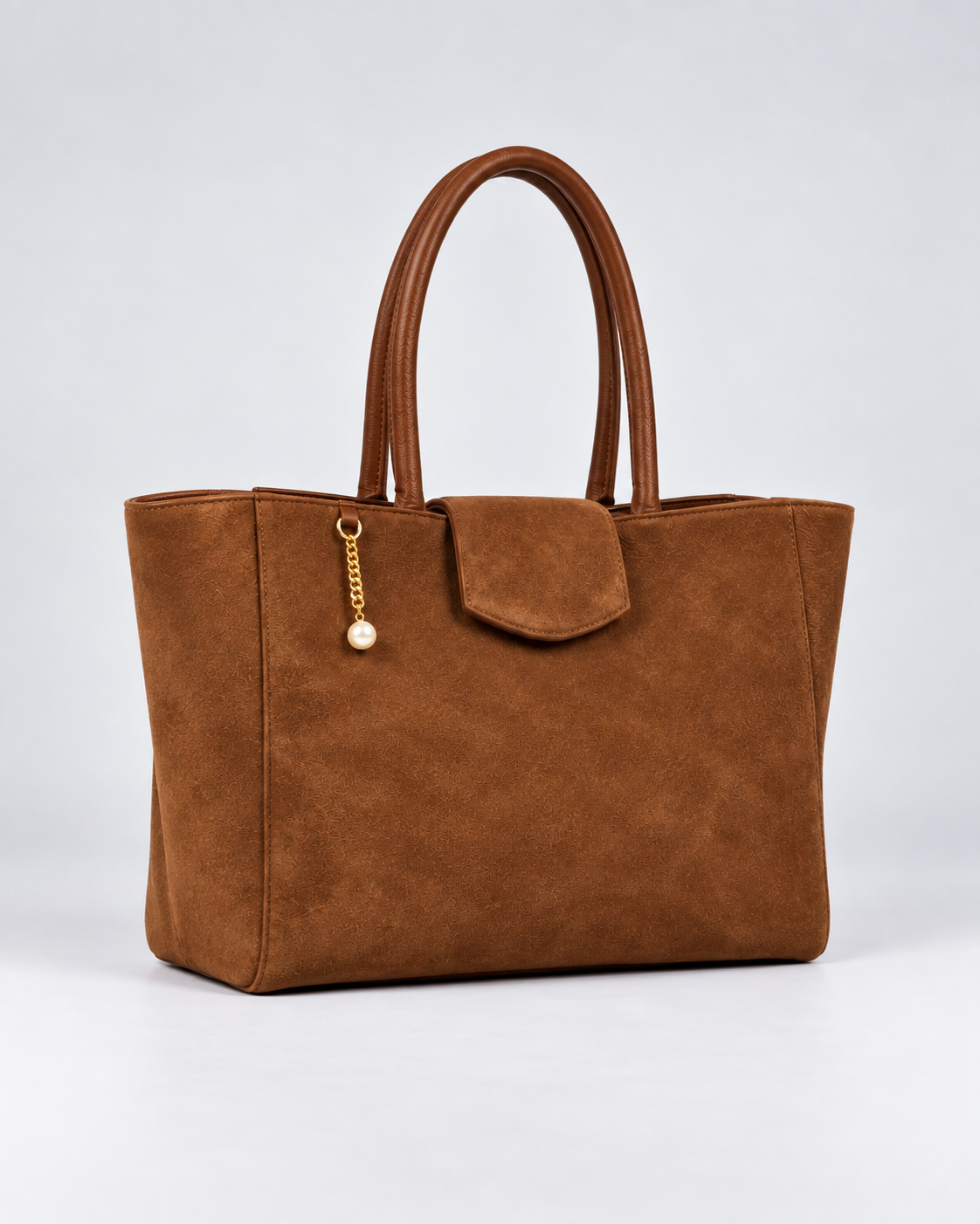 PERLA N°4 Tote — Suede — Chocolate — 02