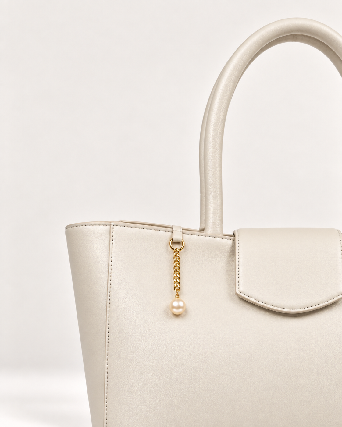 PERLA N°4 Tote — Vitello Natural — Pearl White — 03
