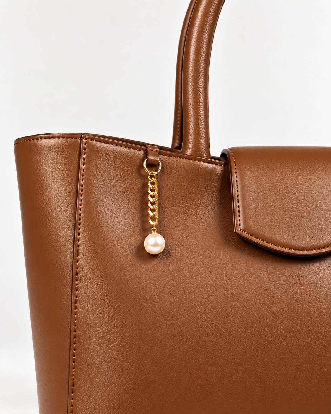 PERLA N°4 Tote — Vitello Natural — Caramel — 03