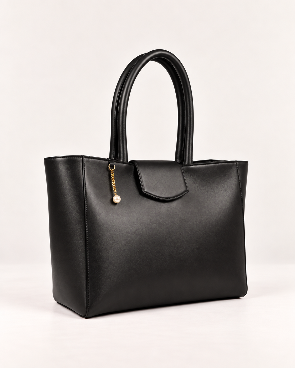 PERLA N°4 Tote — Vitello Natural — Black — 02