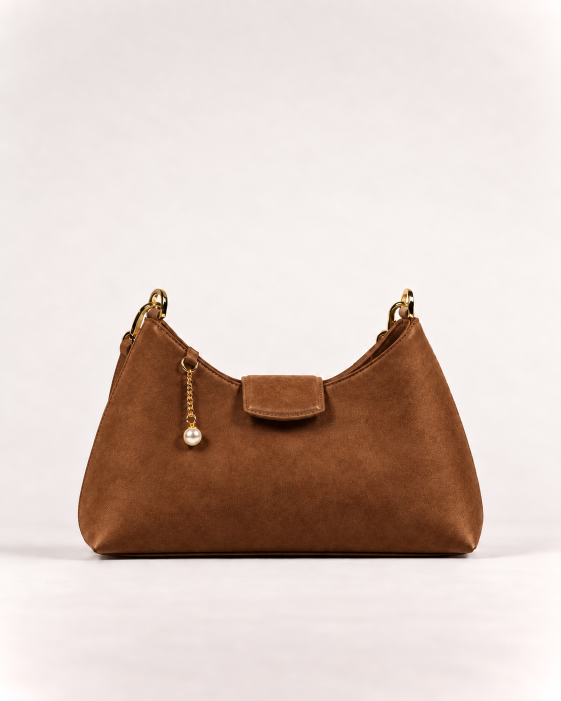 PERLA N°5 Shoulder Bag — Suede — Chocolate — 03