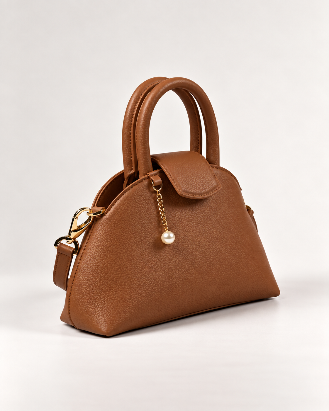 PERLA N°2 Top Handle — Vitello Granato — Caramel — 02
