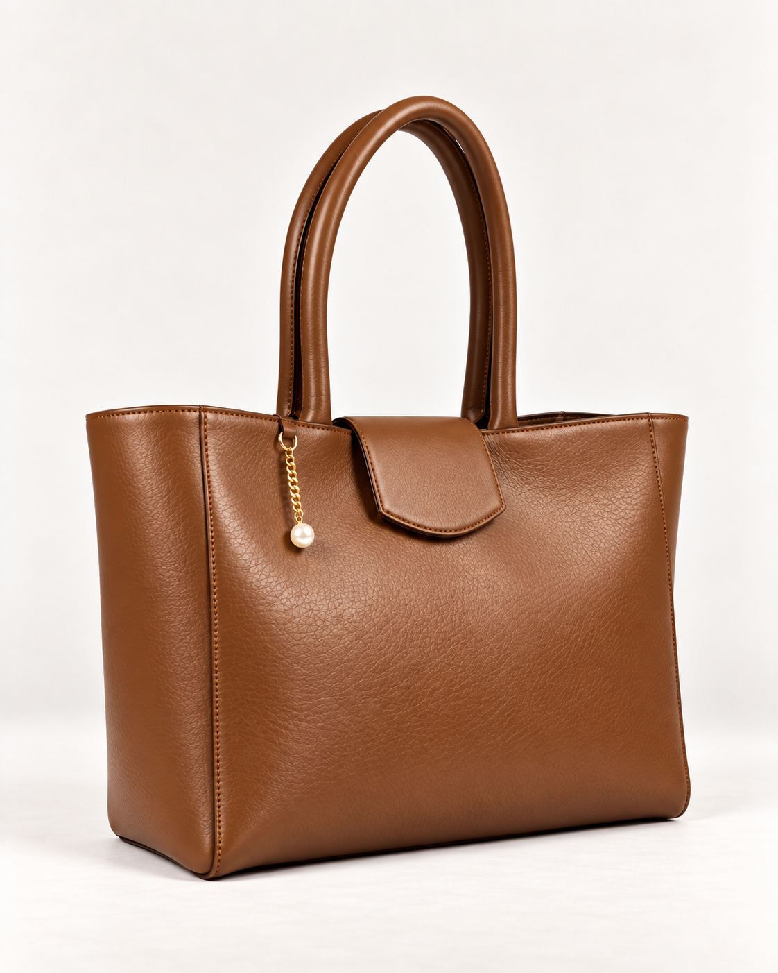 PERLA N°4 Tote — Vitello Granato — Caramel — 03