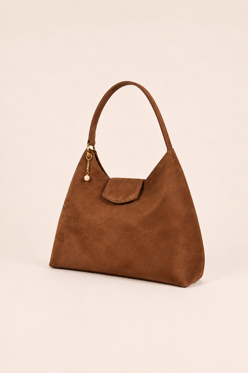 PERLA N°1 Hobo — Suede — Chocolate — 02
