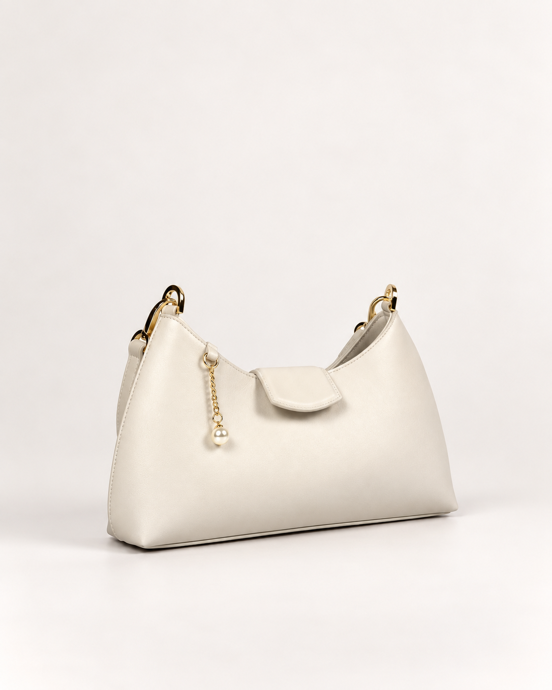PERLA N°5 Shoulder Bag — Vitello Natural — Pearl White — 01