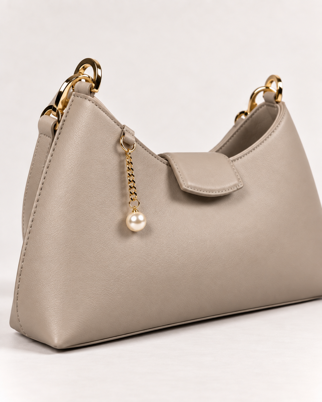 PERLA N°5 Shoulder Bag — Vitello Natural — Taupe — 05