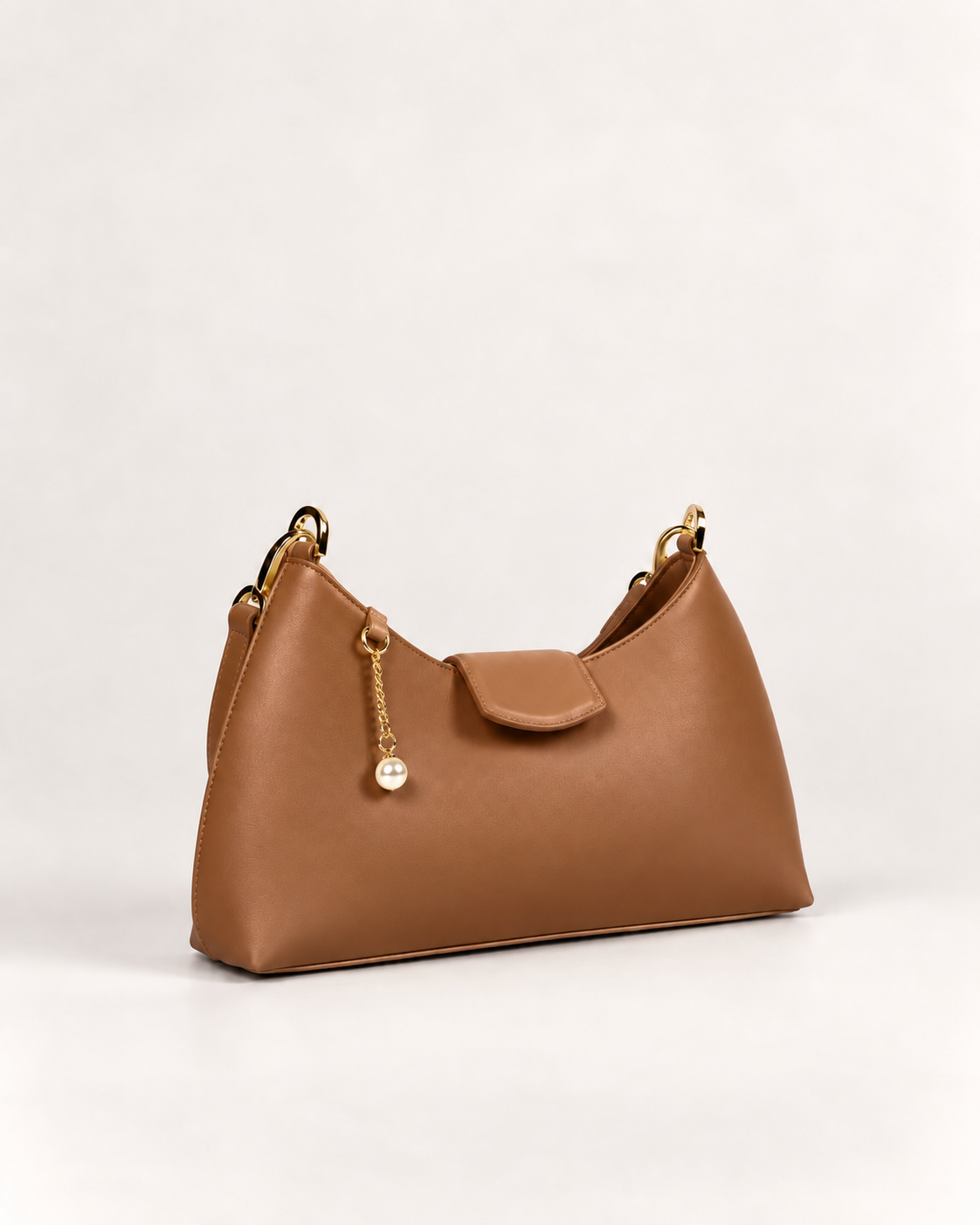 PERLA N°5 Shoulder Bag — Vitello Natural — Caramel — 01