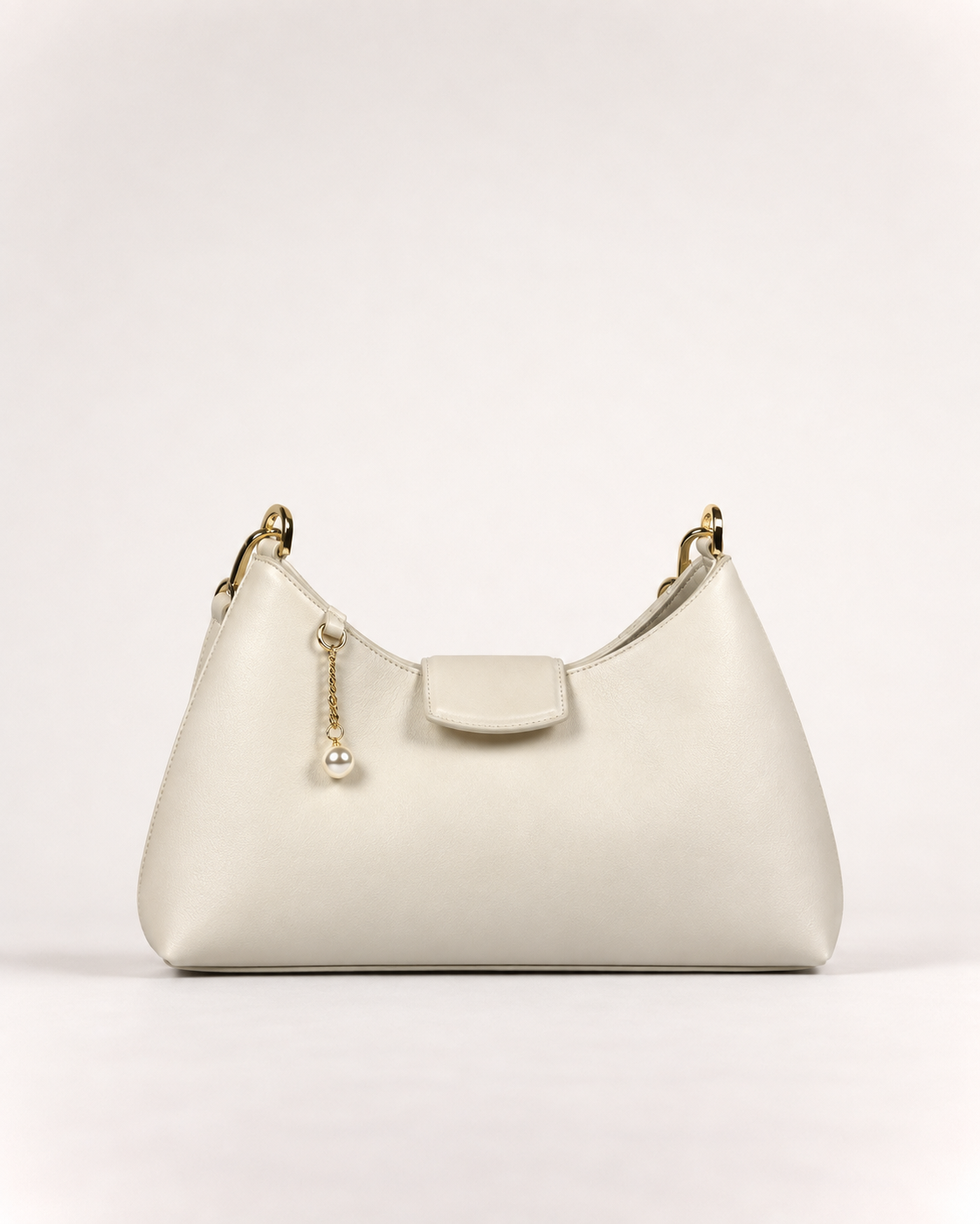 PERLA N°5 Shoulder Bag — Vitello Natural — Pearl White — 02