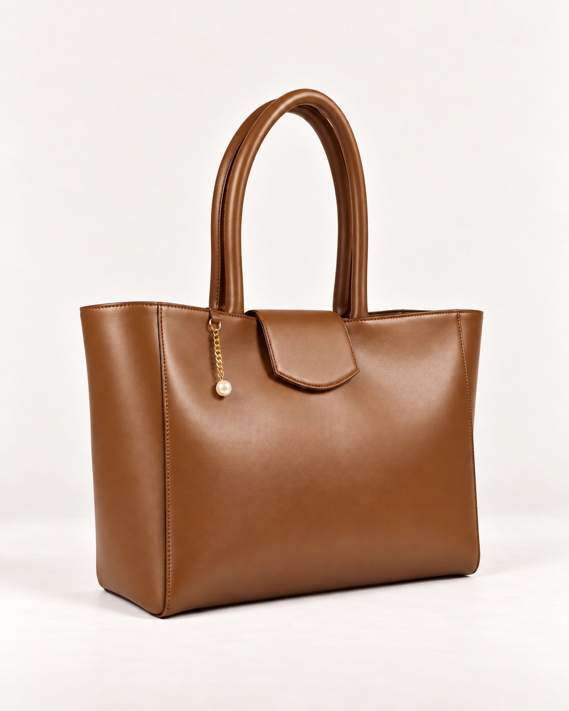 PERLA N°4 Tote — Vitello Natural — Caramel — 02