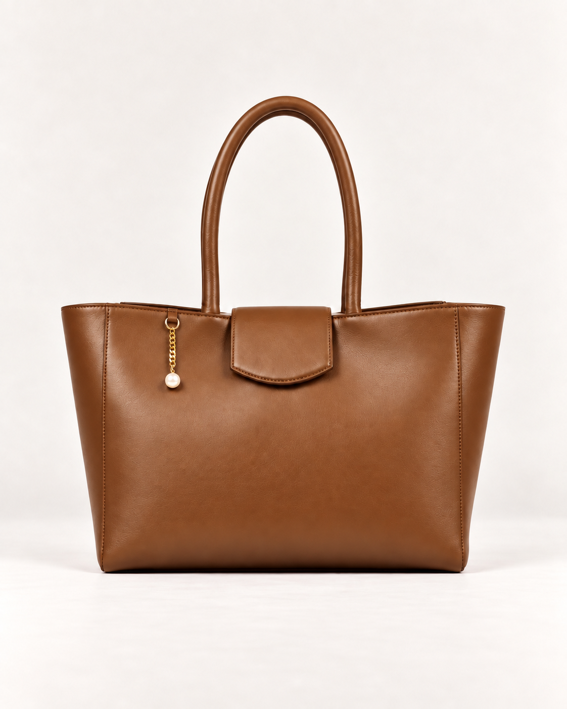 PERLA N°4 Tote — Vitello Natural — Caramel — 01
