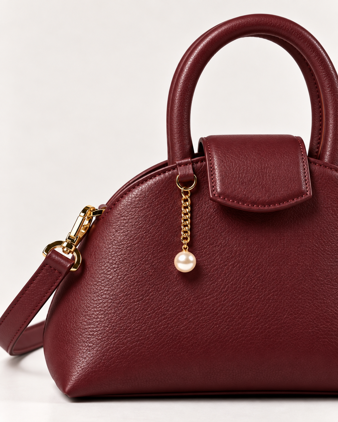 PERLA N°2 Top Handle — Vitello Granato — Bordeaux — 03