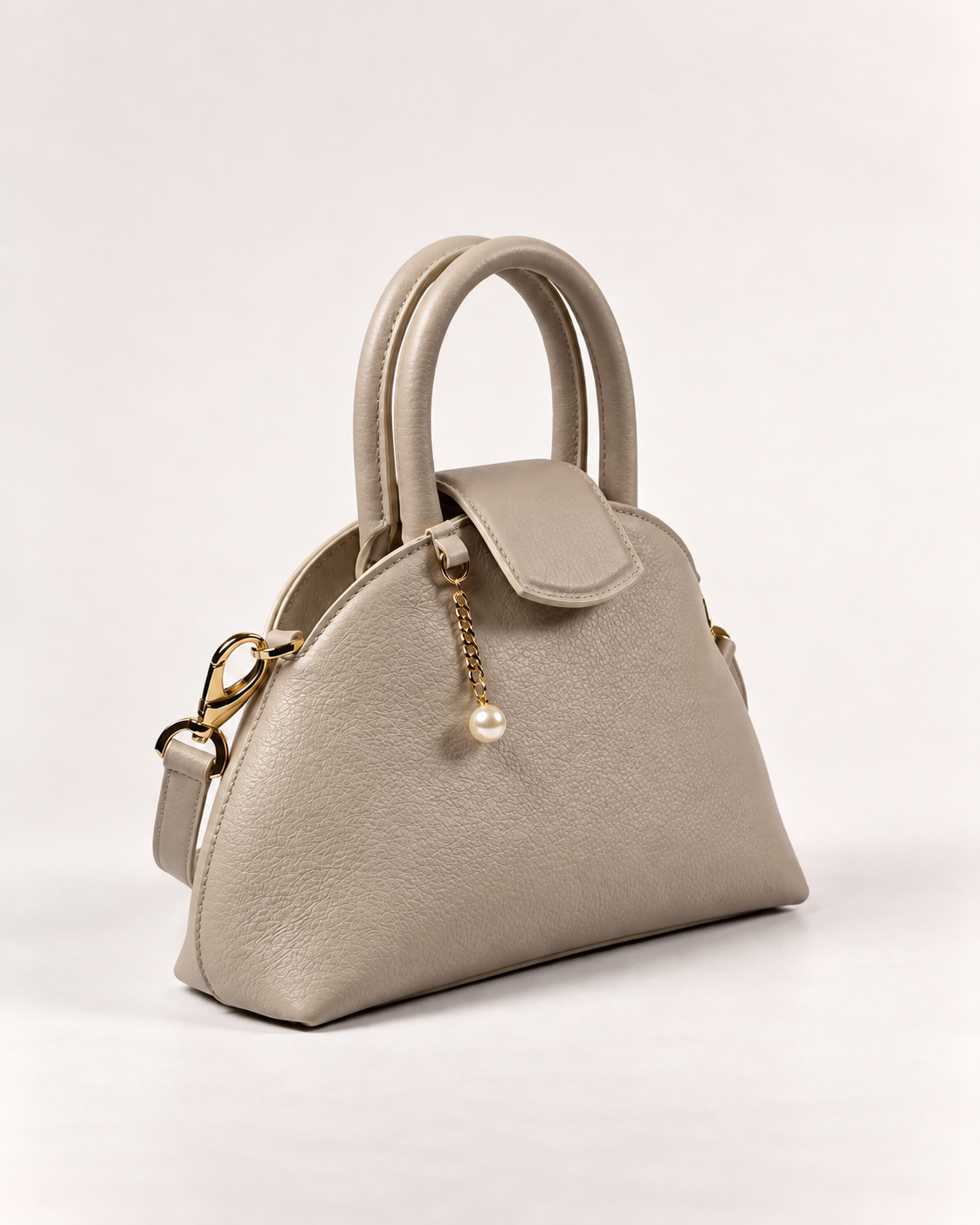 PERLA N°2 Top Handle — Vitello Granato — Taupe — 01