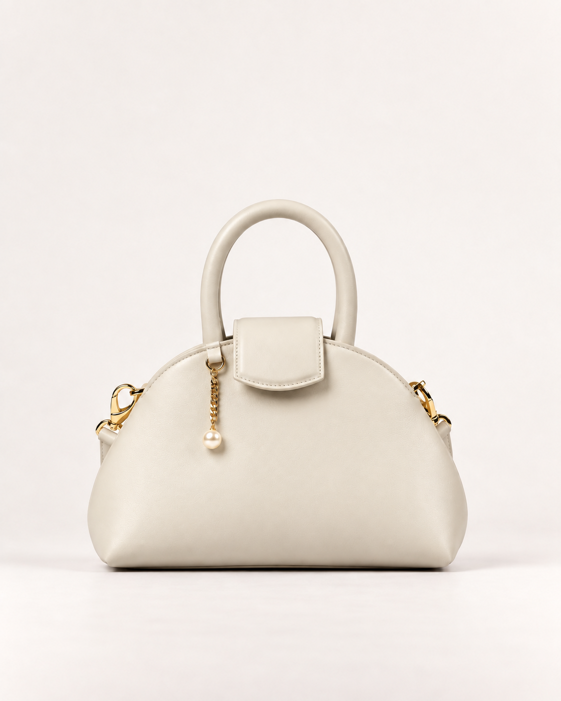 PERLA N°2 Top Handle — Vitello Natural — Pearl White — 01