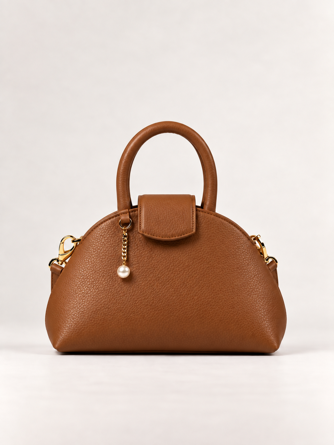 PERLA N°2 Top Handle — Vitello Granato — Caramel — 01