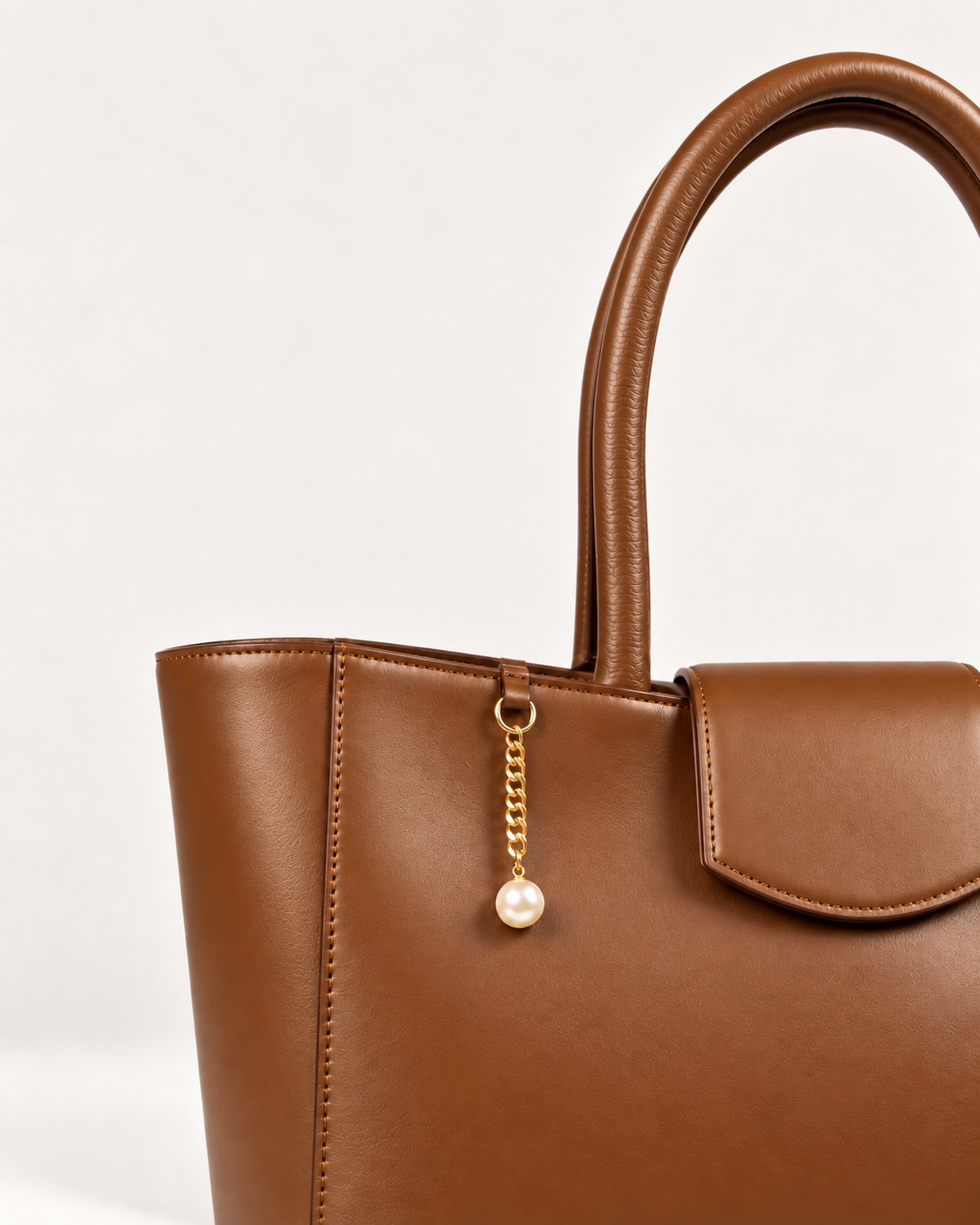 PERLA N°4 Tote — Vitello Granato — Caramel — 02