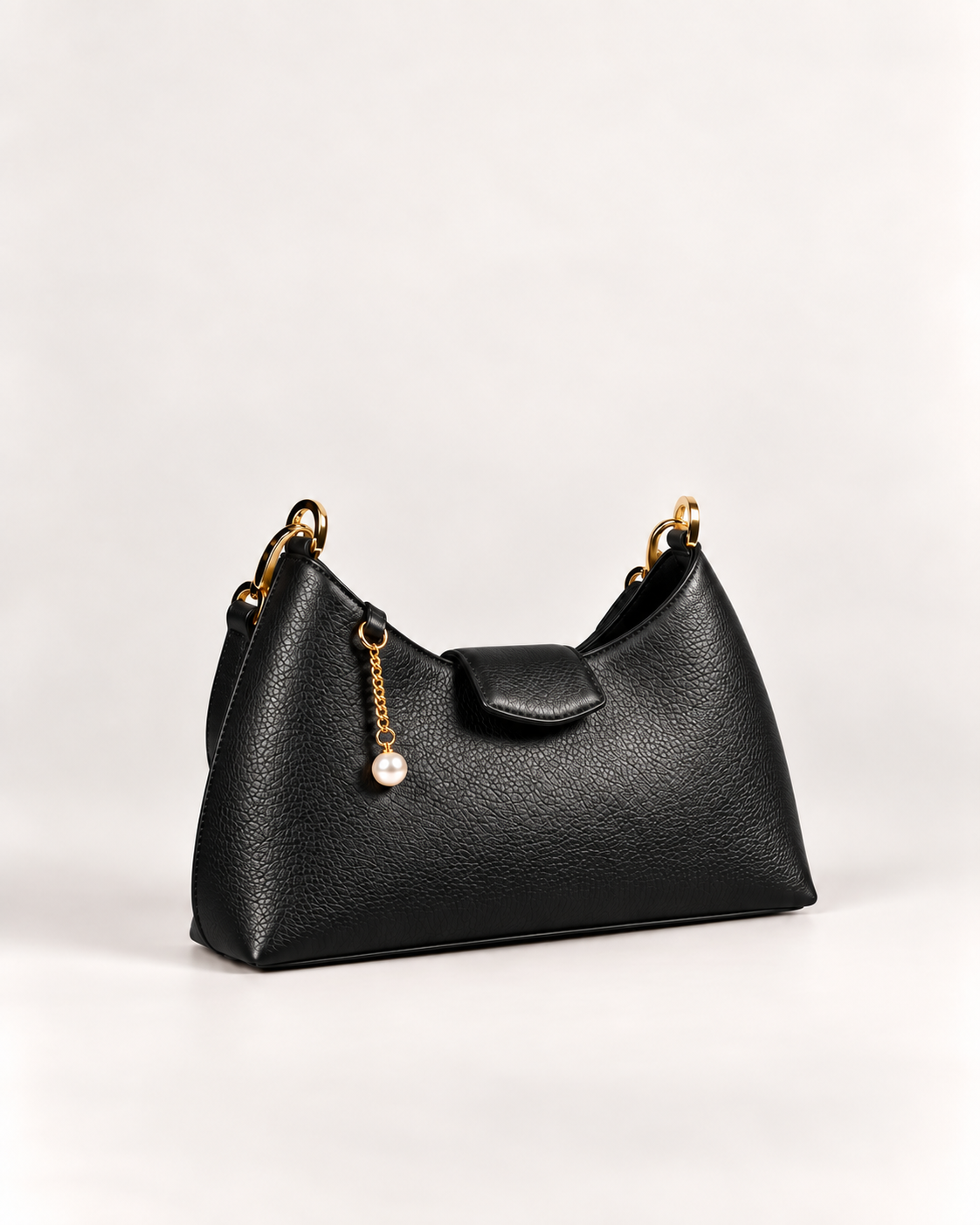 PERLA N°5 Shoulder Bag — Vitello Granato — Black — 02