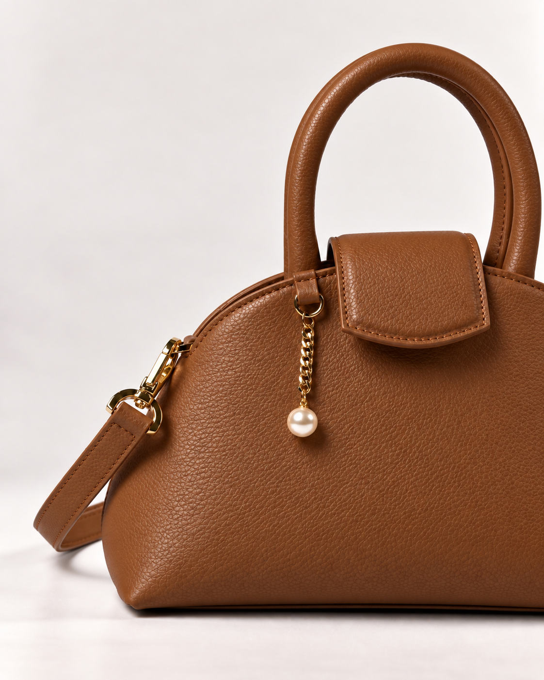 PERLA N°2 Top Handle — Vitello Granato — Caramel — 03
