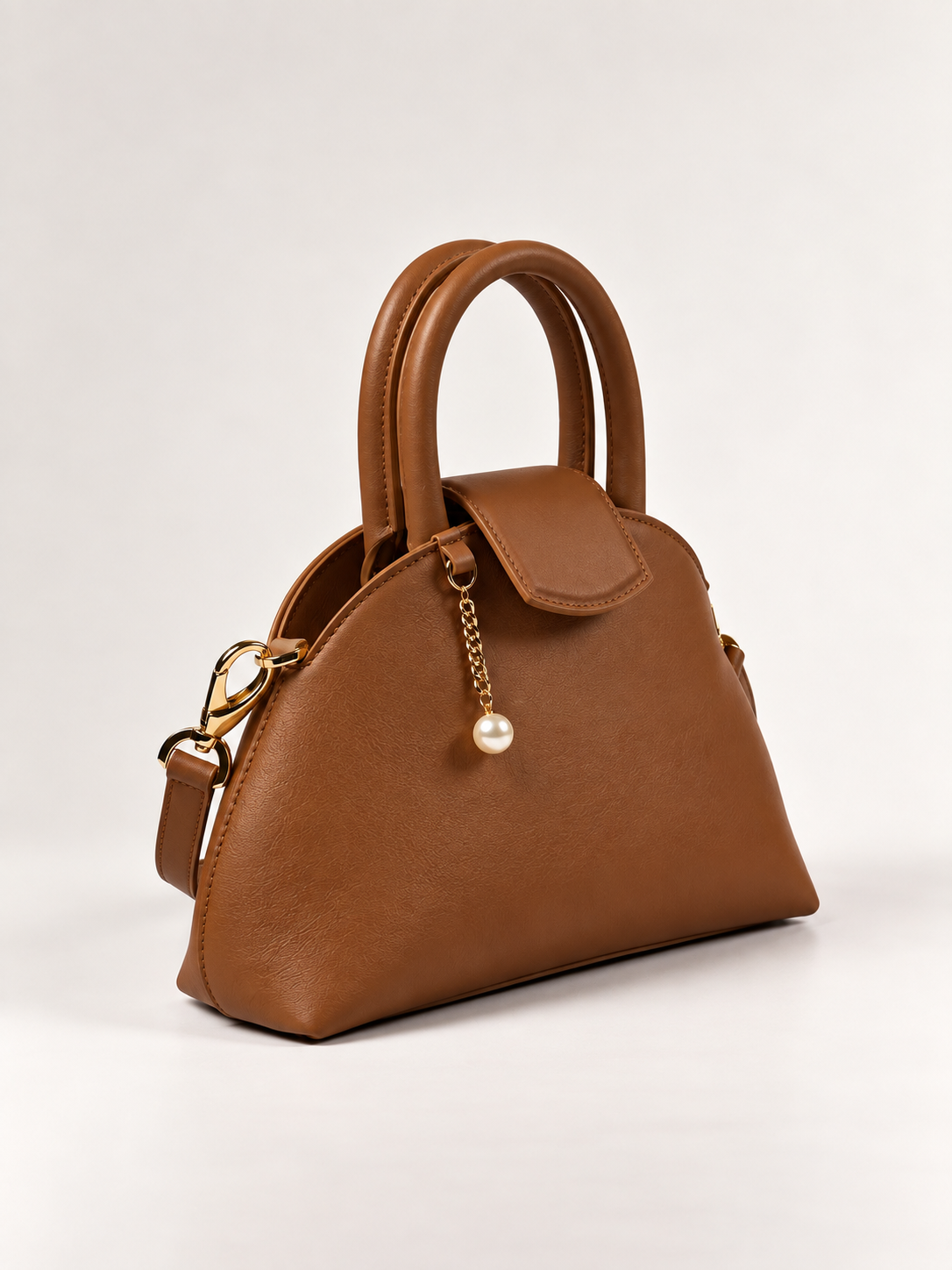 PERLA N°2 Top Handle — Vitello Natural — Caramel — 02