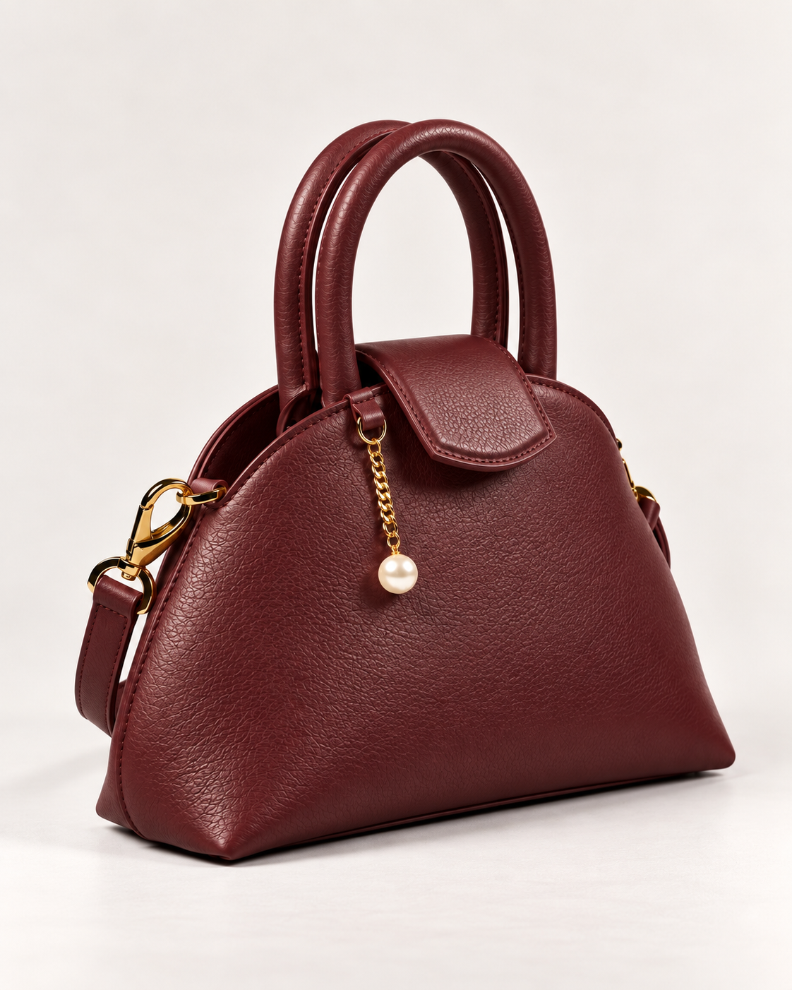 PERLA N°2 Top Handle — Vitello Granato — Bordeaux — 02