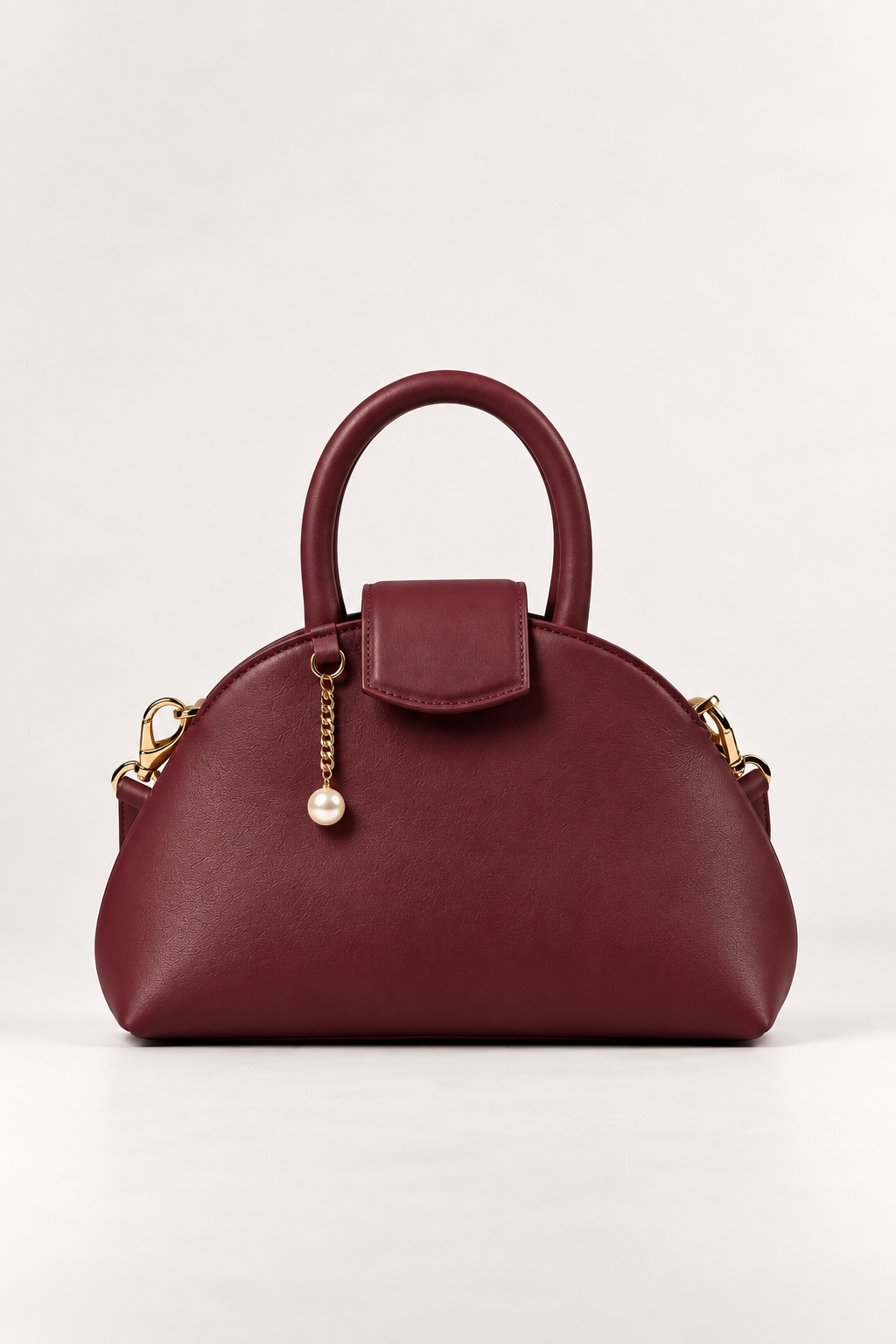 PERLA N°2 Top Handle — Vitello Natural — Bordeaux — 01