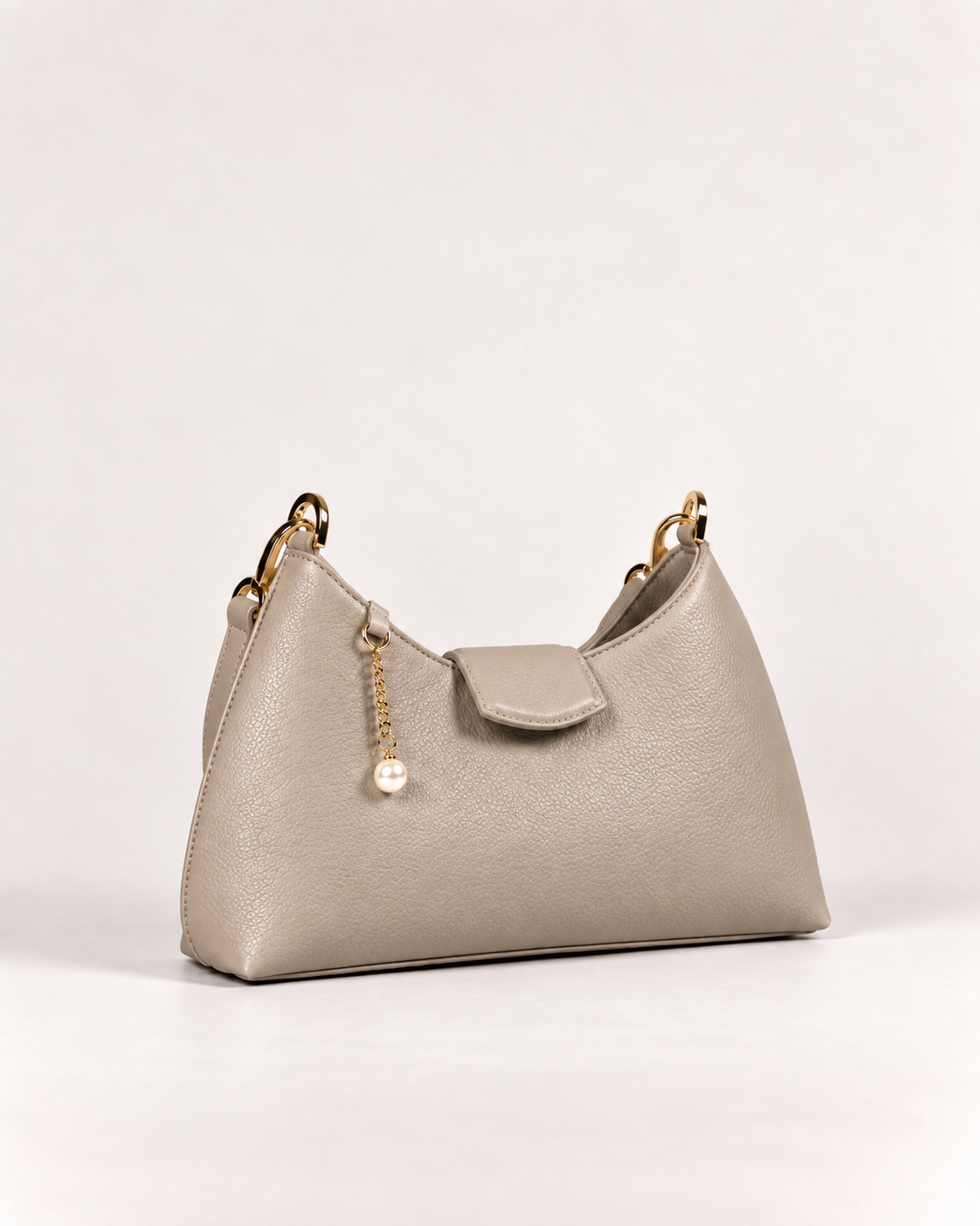 PERLA N°5 Shoulder Bag — Vitello Granato — Taupe — 02
