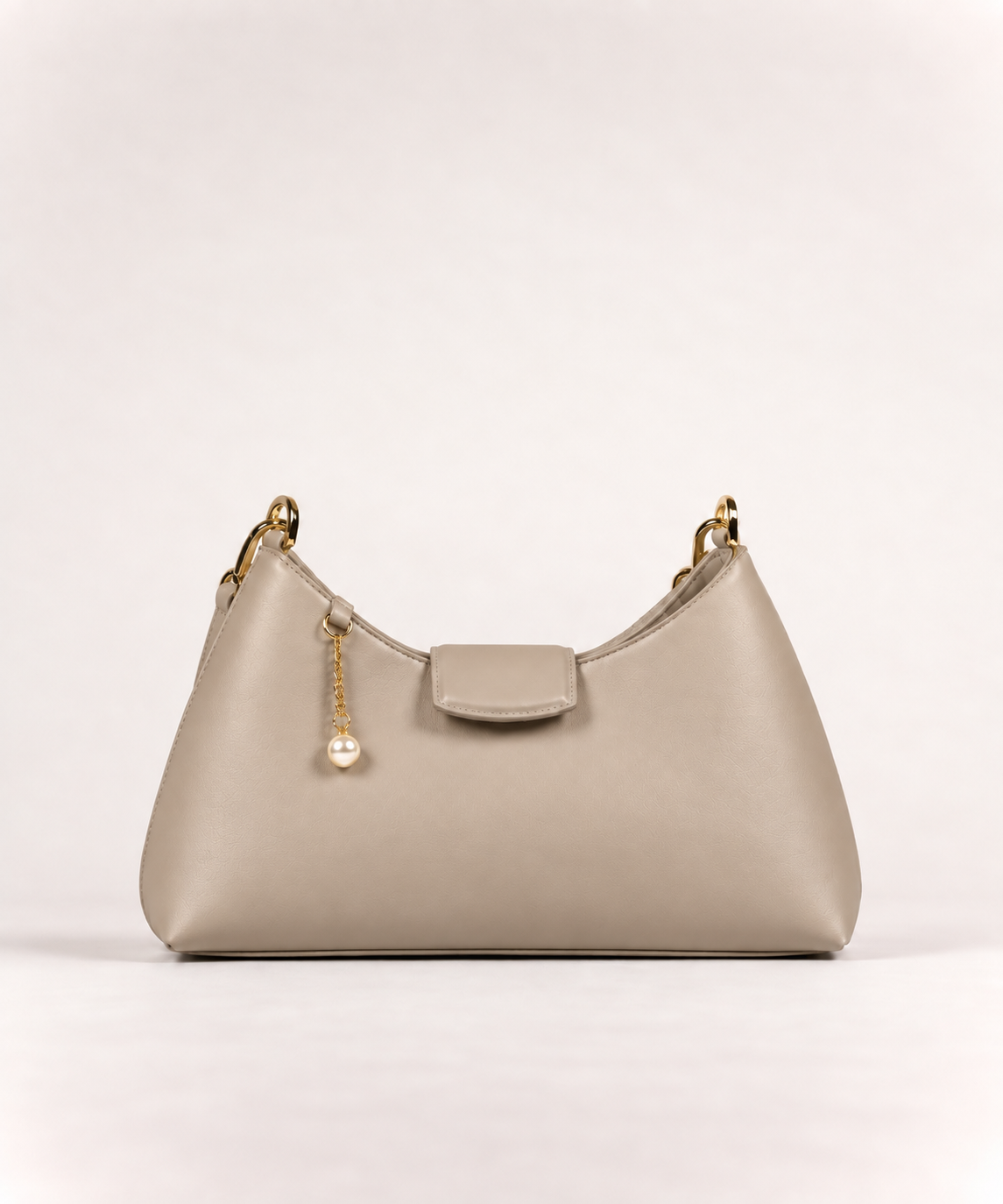 PERLA N°5 Shoulder Bag — Vitello Natural — Taupe — 01