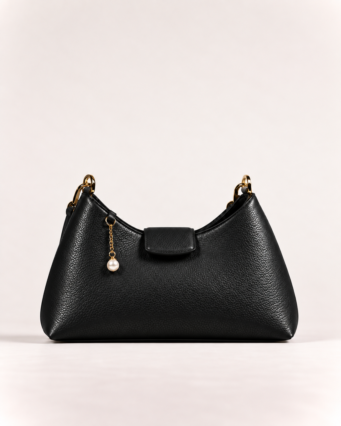 PERLA N°5 Shoulder Bag — Vitello Granato — Black — 01